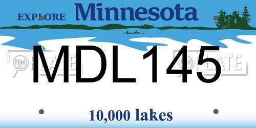 MDL145 Minnesota License Plate