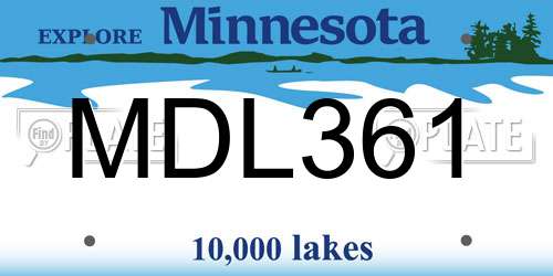 MDL361 Minnesota License Plate