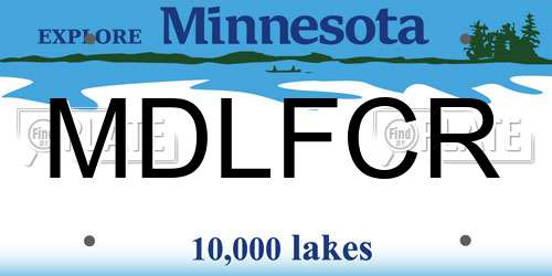 MDLFCR Minnesota License Plate