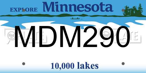 MDM290 Minnesota License Plate