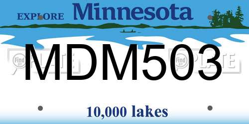MDM503 Minnesota License Plate