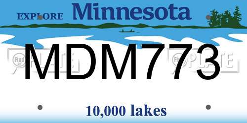 MDM773 Minnesota License Plate