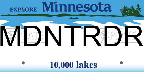 MDNTRDR Minnesota License Plate