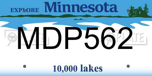 MDP562 Minnesota License Plate