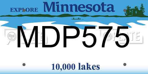 MDP575 Minnesota License Plate