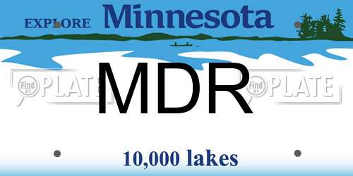MDR Minnesota License Plate