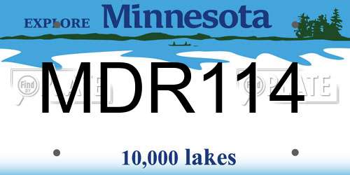 MDR114 Minnesota License Plate