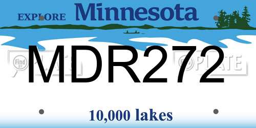 MDR272 Minnesota License Plate