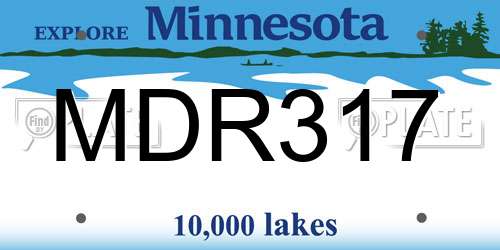 MDR317 Minnesota License Plate