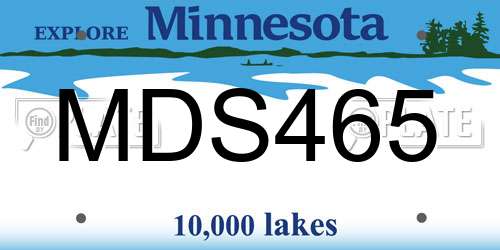 MDS465 Minnesota License Plate