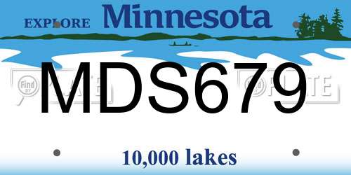 MDS679 Minnesota License Plate