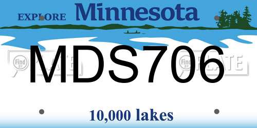 MDS706 Minnesota License Plate