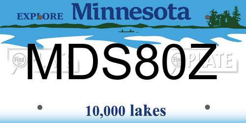 MDS80Z Minnesota License Plate