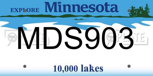 MDS903 Minnesota License Plate