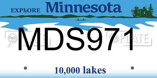 MDS971 Minnesota License Plate