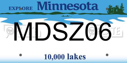 MDSZ06 Minnesota License Plate
