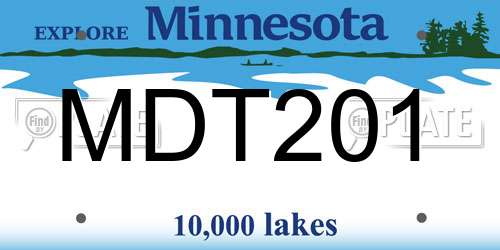MDT201 Minnesota License Plate