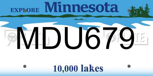 MDU679 Minnesota License Plate