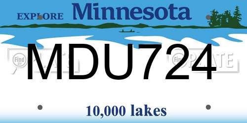 MDU724 Minnesota License Plate