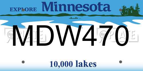 MDW470 Minnesota License Plate