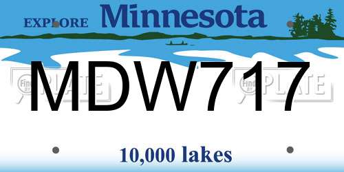 MDW717 Minnesota License Plate