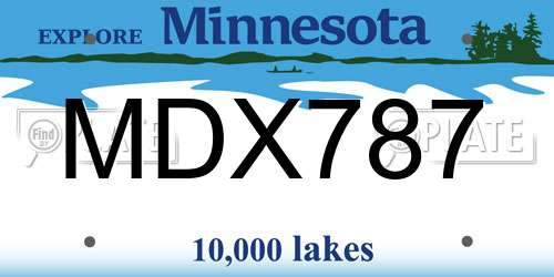 MDX787 Minnesota License Plate