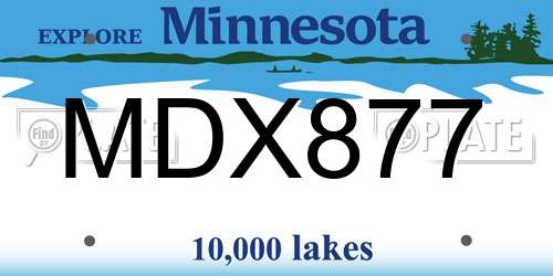 MDX877 Minnesota License Plate