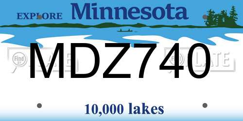 MDZ740 Minnesota License Plate