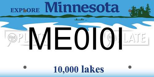 ME0I0I Minnesota License Plate
