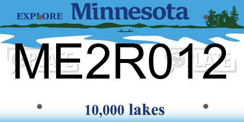 ME2R012 Minnesota License Plate