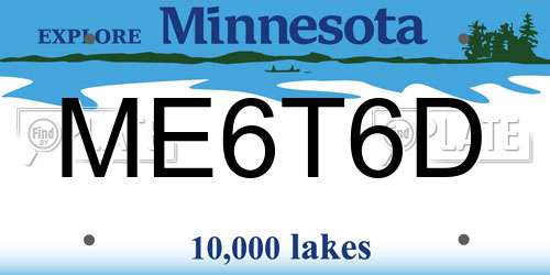 ME6T6D Minnesota License Plate