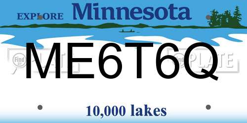 ME6T6Q Minnesota License Plate