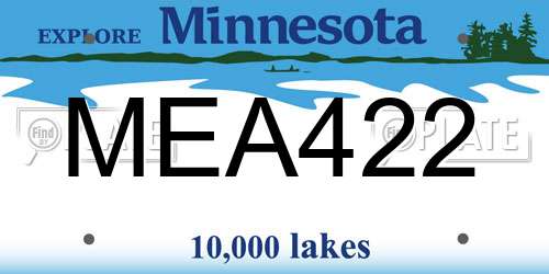 MEA422 Minnesota License Plate