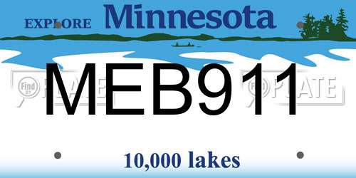 MEB911 Minnesota License Plate