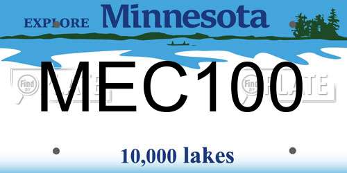 MEC100 Minnesota License Plate
