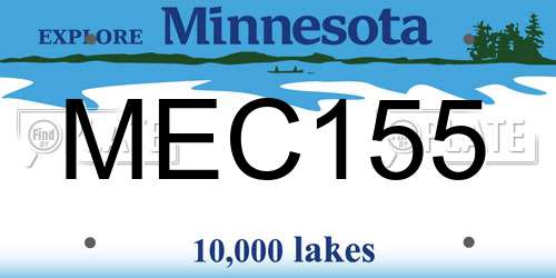 MEC155 Minnesota License Plate