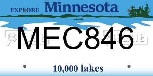 MEC846 Minnesota License Plate