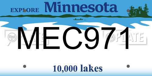 MEC971 Minnesota License Plate