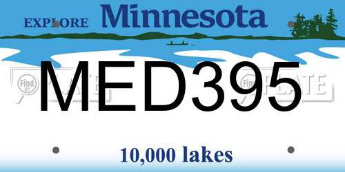 MED395 Minnesota License Plate