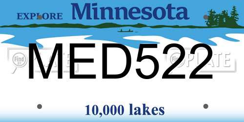 MED522 Minnesota License Plate