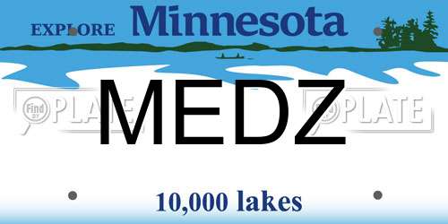 MEDZ Minnesota License Plate