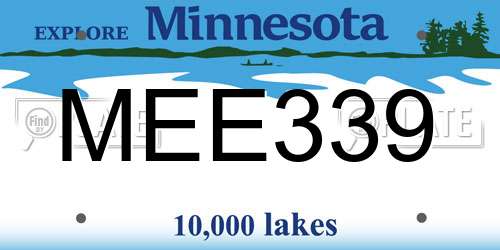 MEE339 Minnesota License Plate