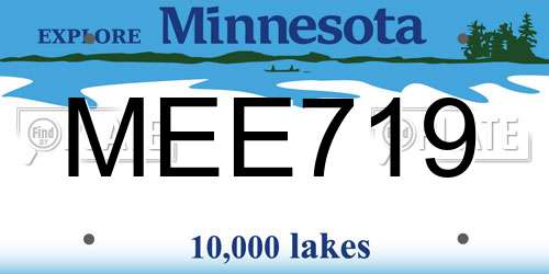 MEE719 Minnesota License Plate