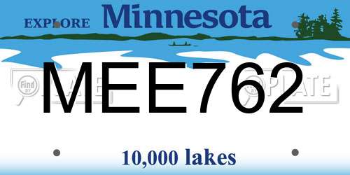 MEE762 Minnesota License Plate