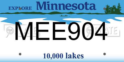 MEE904 Minnesota License Plate