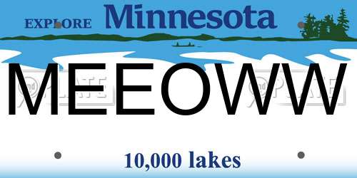 MEEOWW Minnesota License Plate