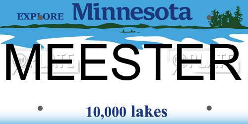MEESTER Minnesota License Plate