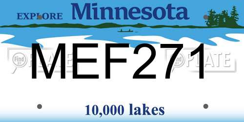 MEF271 Minnesota License Plate