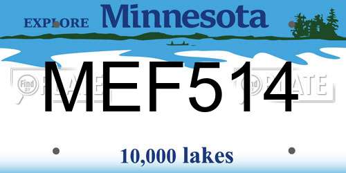 MEF514 Minnesota License Plate
