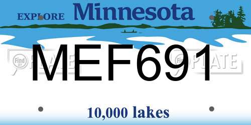 MEF691 Minnesota License Plate